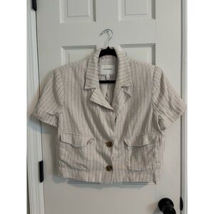 Banana Republic Short Sleeve Cropped Suit Jacket Size 12P